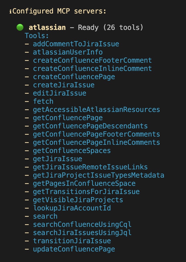 JIRA MCP List